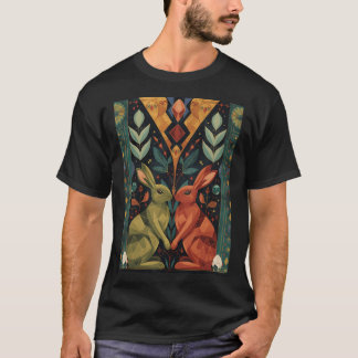 Art Deco Earthy Easter Bunnies Tシャツ