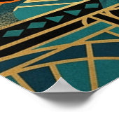 Art Deco Egyptian Black Cat Wall Art ポスター (角)