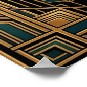 Art Deco Egyptian Revival Bastet Wall Art ポスター (角)