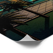 Art Deco Egyptian Revival Temple Gold & Teal ポスター (角)