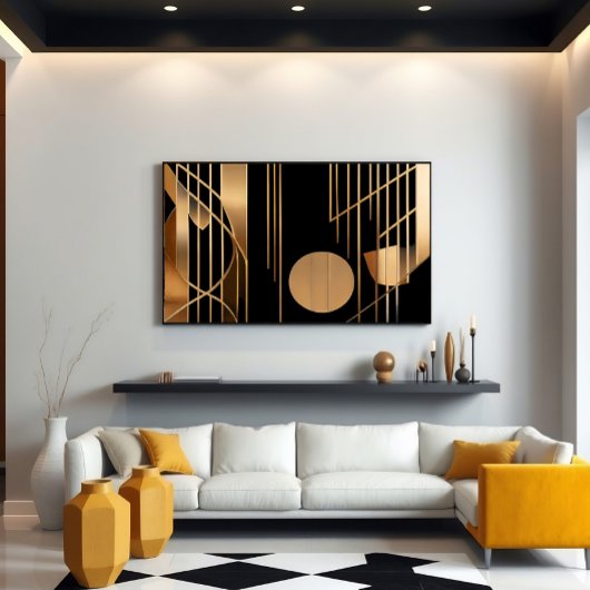 Art Deco Elegance Golden Lines ポスター