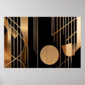 Art Deco Elegance Golden Lines ポスター (正面)
