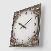 Art Deco Elegant スクエア壁時計 (傾斜)