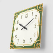 Art Deco Elegant スクエア壁時計 (傾斜)
