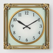 Art Deco Elegant スクエア壁時計 (正面)