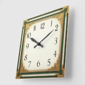 Art Deco Elegant スクエア壁時計 (傾斜)