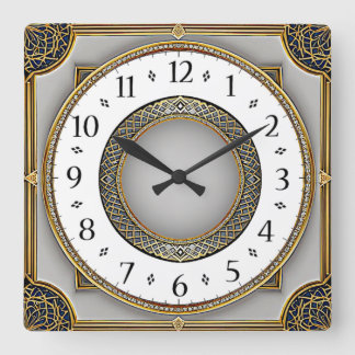 Art Deco Elegant スクエア壁時計