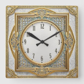 Art Deco Elegant スクエア壁時計 (正面)