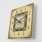 Art Deco Elegant スクエア壁時計 (傾斜)
