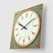 Art Deco Elegant スクエア壁時計 (傾斜)