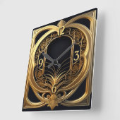 Art Deco Elegant スクエア壁時計 (傾斜)