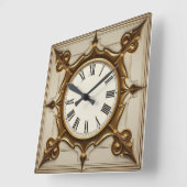 Art Deco Elegant スクエア壁時計 (傾斜)