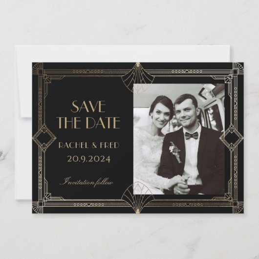 Art Deco Elegant Black Gold 20s Classic  (正面)