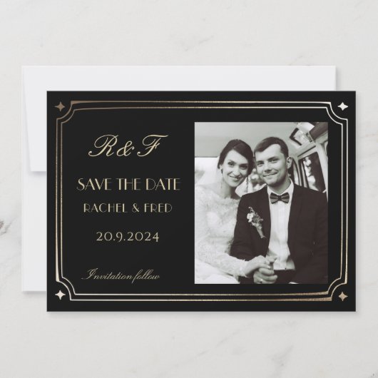 Art Deco Elegant Black Gold 20s Classic (正面)