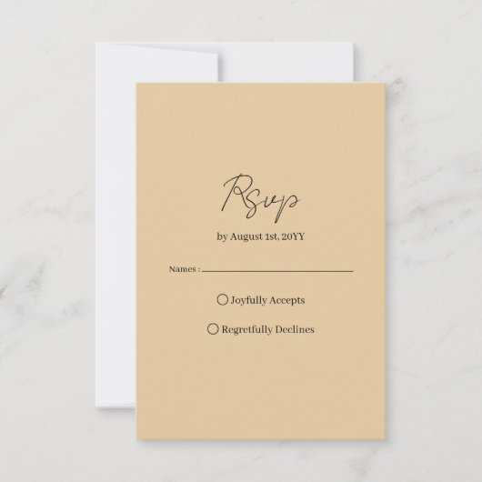 Art Deco Elegant Gold Frame 出欠カード (正面)