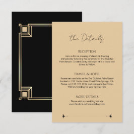 Art Deco Elegant Gold Frame Wedding Details エンクロージャーカード