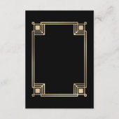 Art Deco Elegant Gold Frame Wedding Details エンクロージャーカード (裏面)
