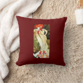 Art Deco Elegant Lady Throw Pillow クッション (ブランケット)