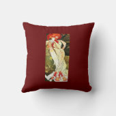 Art Deco Elegant Lady Throw Pillow クッション (裏面)