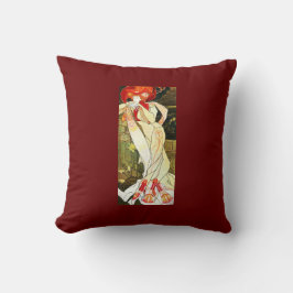 Art Deco Elegant Lady Throw Pillow クッション