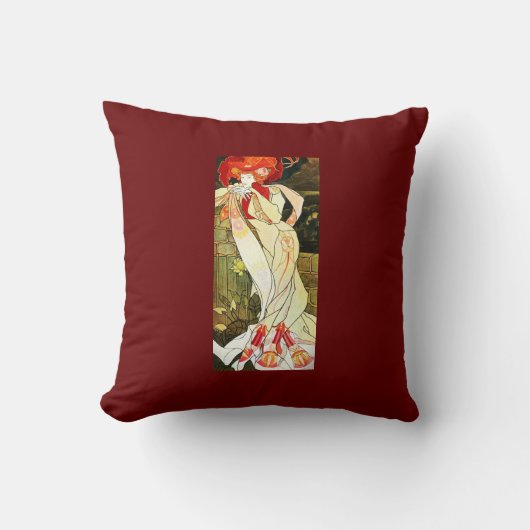 Art Deco Elegant Lady Throw Pillow クッション (正面)