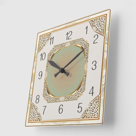 Art Deco Elegant Wall スクエア壁時計 (傾斜)