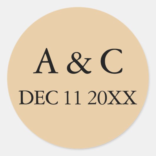 Art Deco Elegant Wedding ラウンドシール (正面)