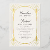 Art Deco Elegant Wedding 箔招待状 (正面)