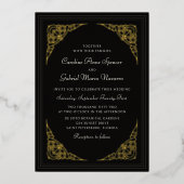 Art Deco Elegant Wedding Foil Invitation 箔招待状 (正面)