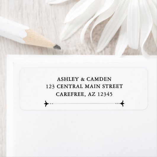 Art Deco Elegant Wedding Return Address Label ラベル (インサイチュ)