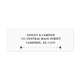 Art Deco Elegant Wedding Return Address Label ラベル