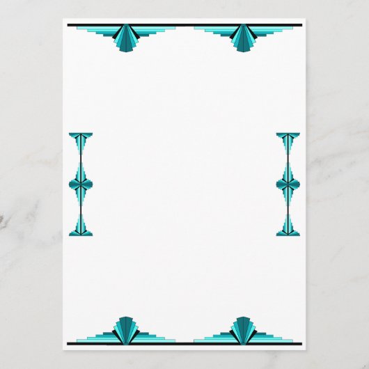 Art deco elements in teal green メニュー (裏面)