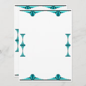 Art deco elements in teal green メニュー (正面/裏面)