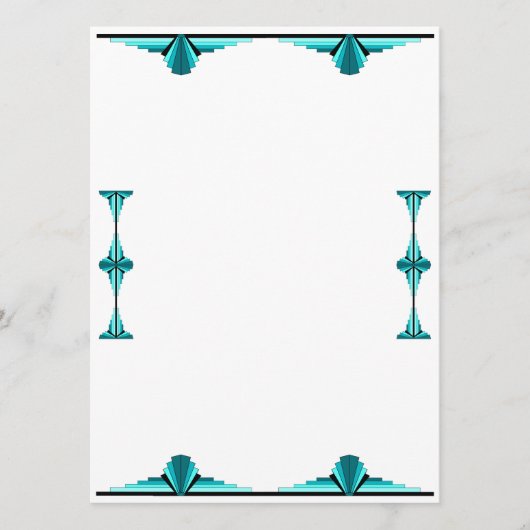 Art deco elements in teal green メニュー (正面)