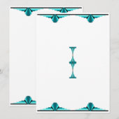 Art deco elements in teal green menu メニュー (正面/裏面)