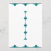 Art deco elements in teal green menu メニュー (裏面)