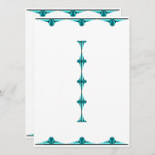 Art deco elements in teal green menu メニュー (正面/裏面)