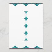 Art deco elements in teal green menu メニュー (正面)