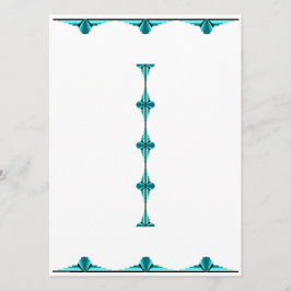 Art deco elements in teal green menu メニュー