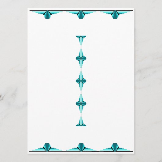 Art deco elements in teal green menu メニュー (正面)