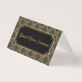 Art Deco Embroidered-Style Folded Table Name Card (正面)