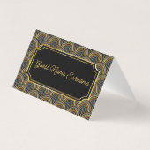 Art Deco Embroidered-Style Folded Table Name Card (裏面)
