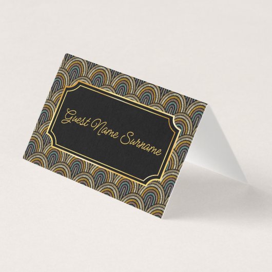 Art Deco Embroidered-Style Folded Table Name Card (裏面)