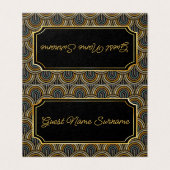 Art Deco Embroidered-Style Folded Table Name Card (外部フラット)