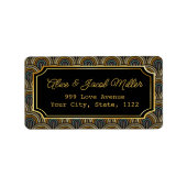 Art Deco Embroidered-Style Return Address Label ラベル (正面)