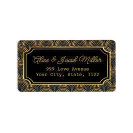 Art Deco Embroidered-Style Return Address Label ラベル