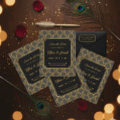 Art Deco Embroidered-Style Save the Date Wedding 招待状