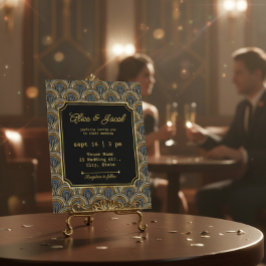 Art Deco Embroidered-Style Wedding Invitation 招待状