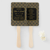 Art Deco Embroidered-Style Wedding Program ハンドファン (正面&裏面)