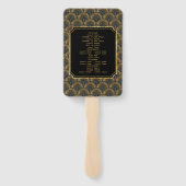 Art Deco Embroidered-Style Wedding Program ハンドファン (裏面)